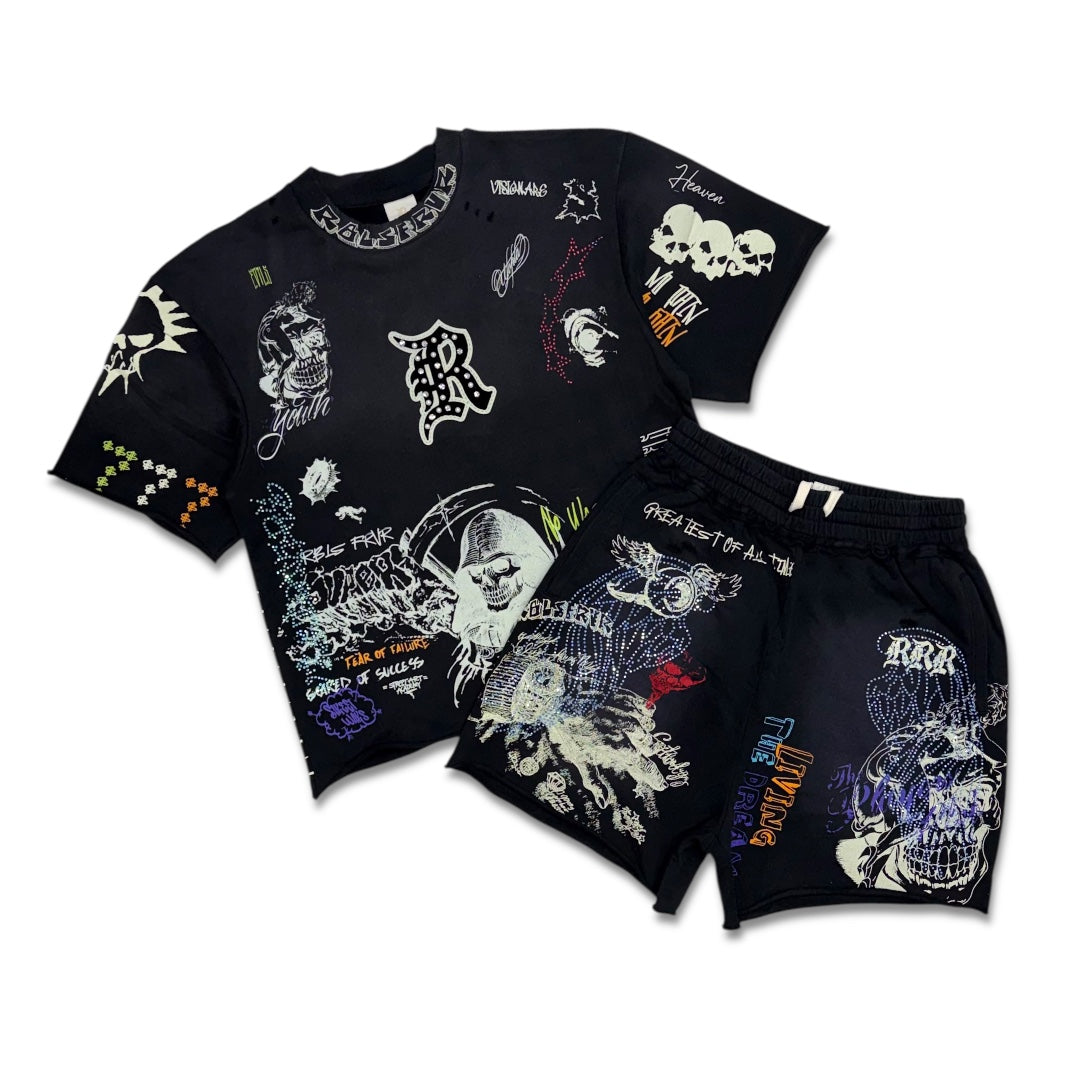 Rebel Living The Dreams Short Set Black