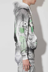 First Row White/Gray Intellectual Property Sprayed Hoodie