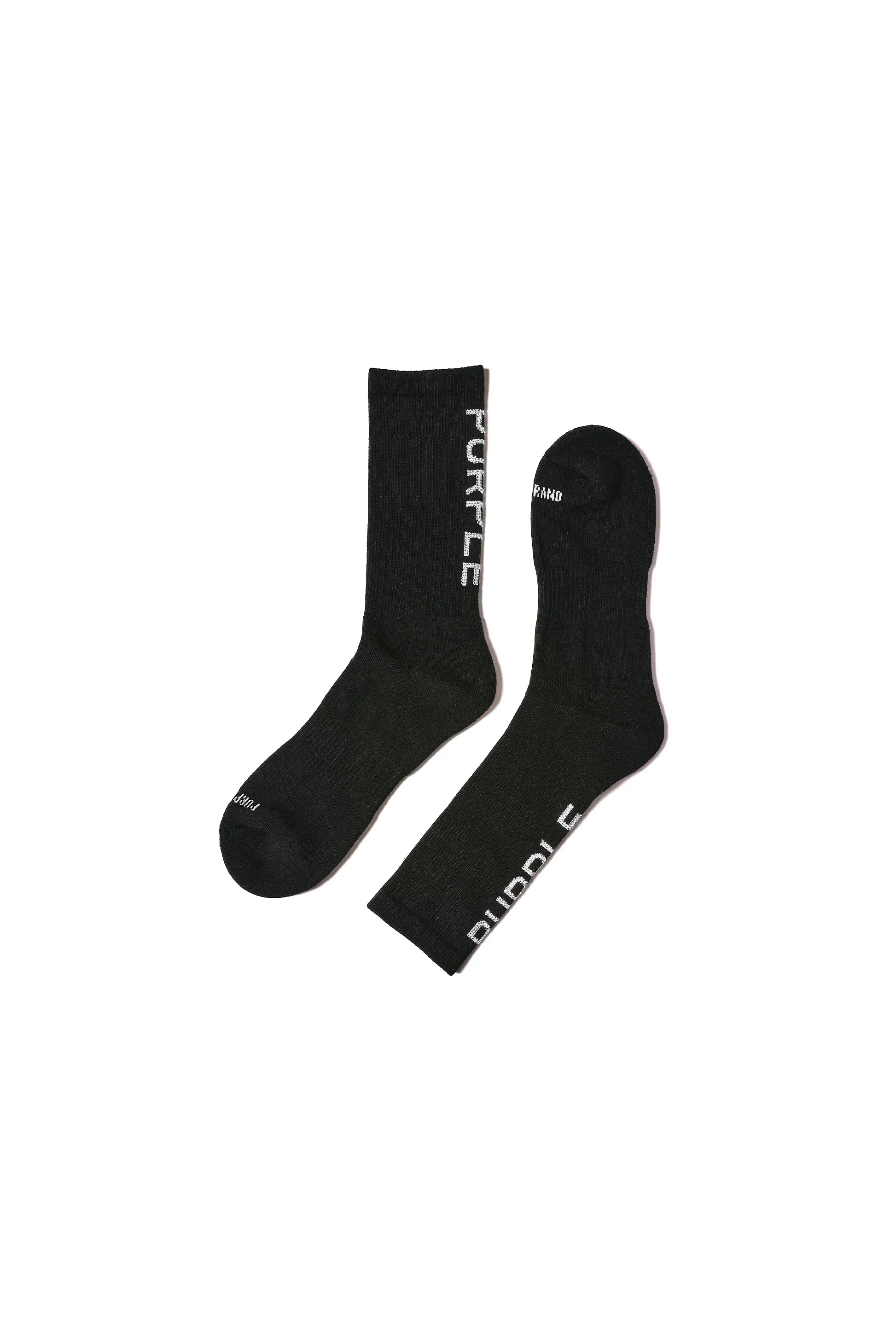 Purple Brand Cotton Crew Sock Crystal Black