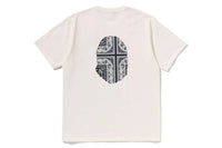 Bape Paisley Pattern Ape Head Tee Cream X Navy
