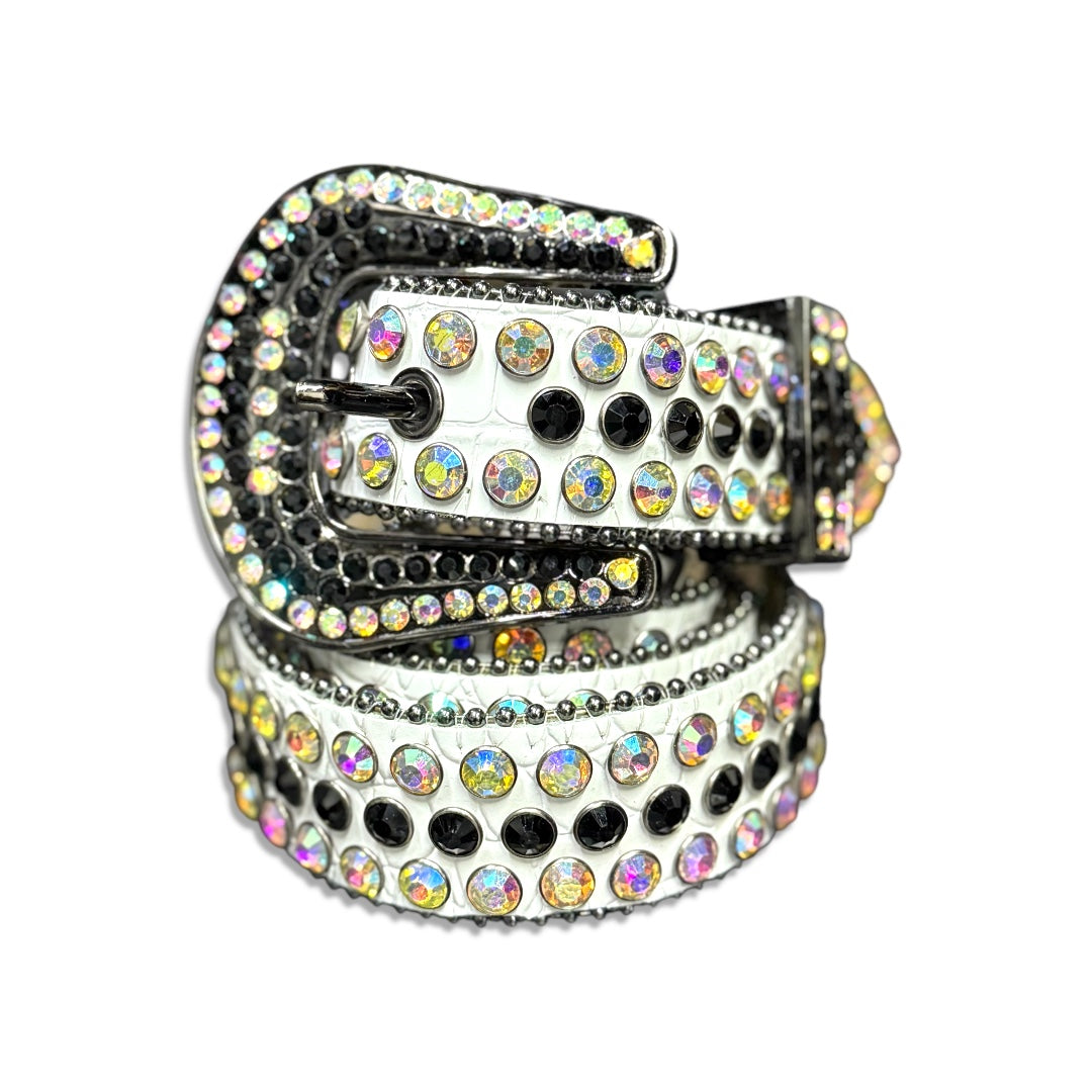 Dna premium Men's belt white /black/sliver