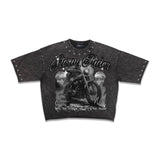 Roku Studio Storm rider cropped tee washed black