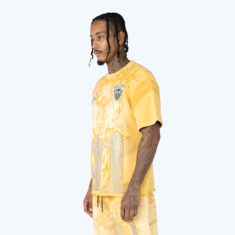 Smoke Rise Men’s Dystopia Graphic Tee Ochre Yellow