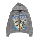 Mixed Emotion Rhinestone Hoodie Grey