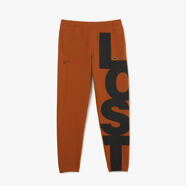 Lacoste (Men’s brown contrast lettering sweat pant)
