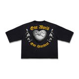 Roku Studio one world cropped tee Black