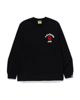 Bape Color Camo College Ats L/S Tee Black X Red