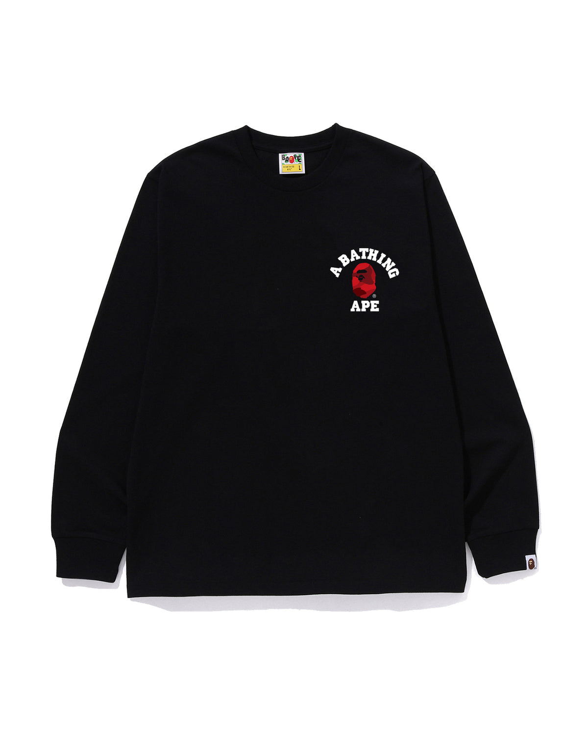 Bape Color Camo College Ats L/S Tee Black X Red