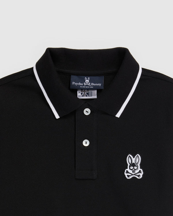 psycho bunny (kids black serge pique fashion polo)