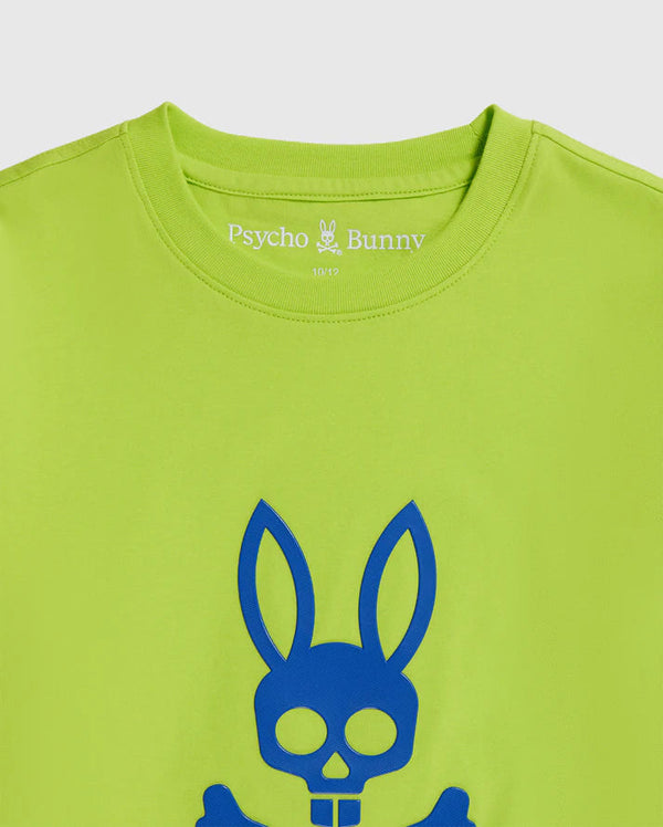 Psycho bunny (kids acid lime posen matte graphic t-shirt)
