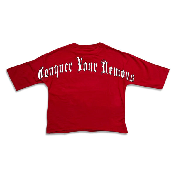 Focus Timeless Grim Reaper Cropped T-Shirt - Red