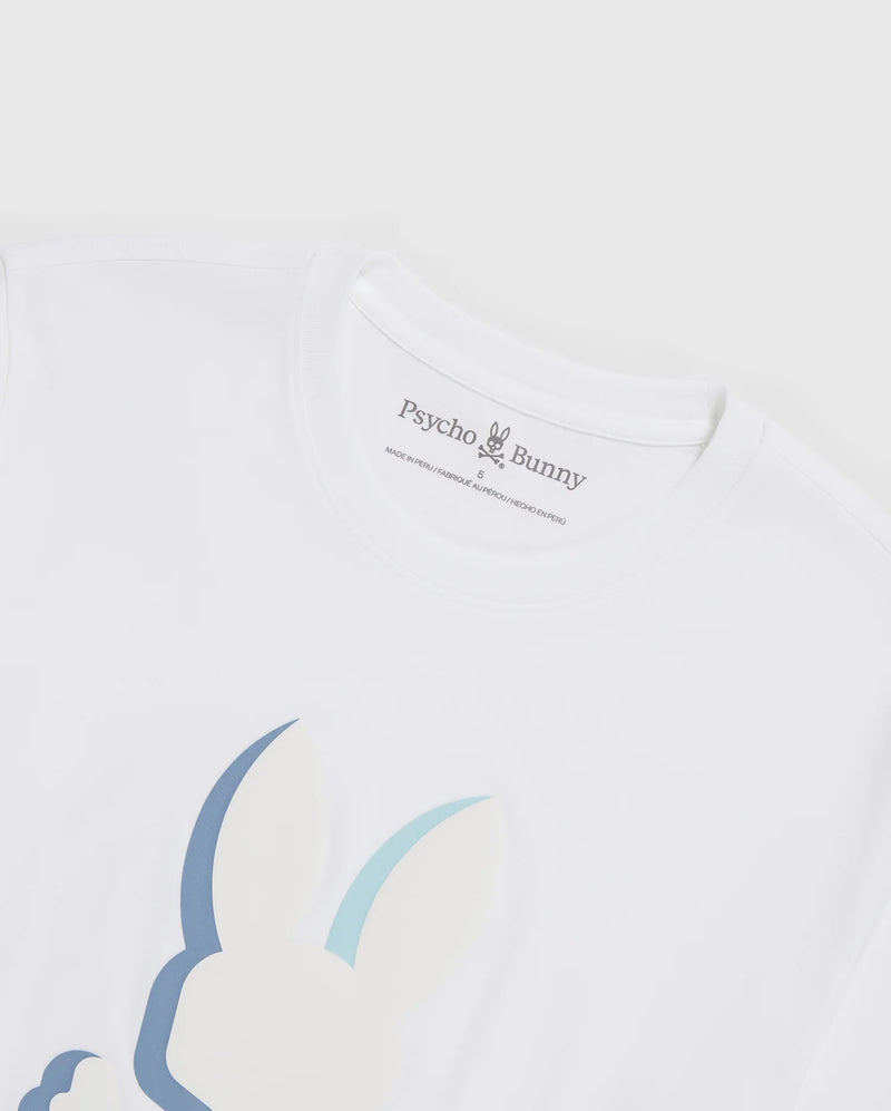 Psycho bunny (Men's white Pattison graphic  t-shirt)