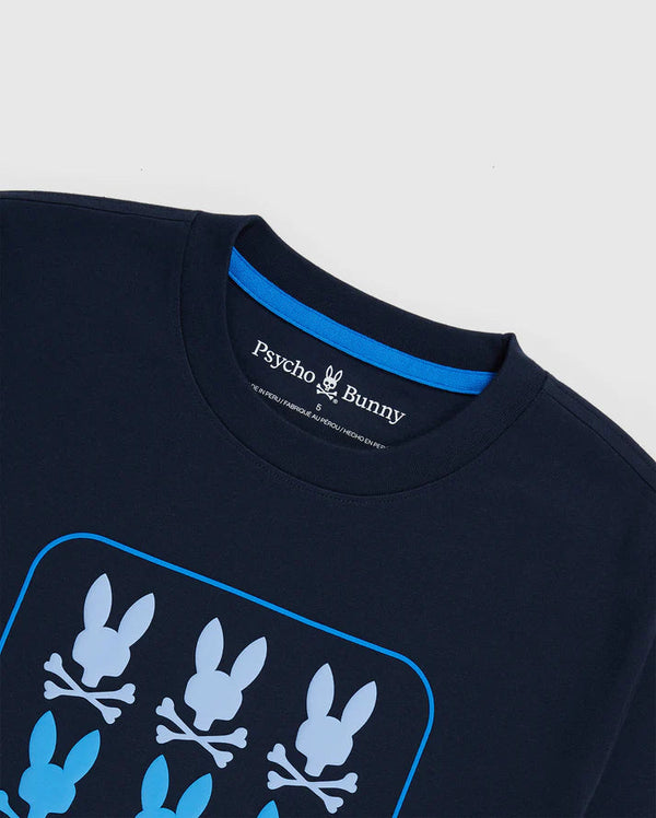psycho bunny (Men's navy baker graphic t-shirt)