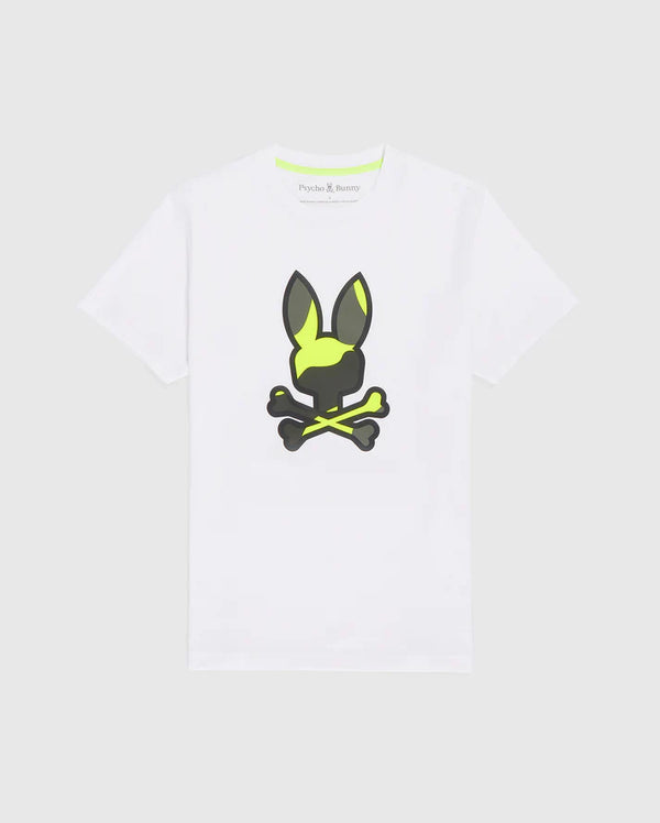 Psycho Bunny (Mens White Plano Camo Print Graphic Tee)