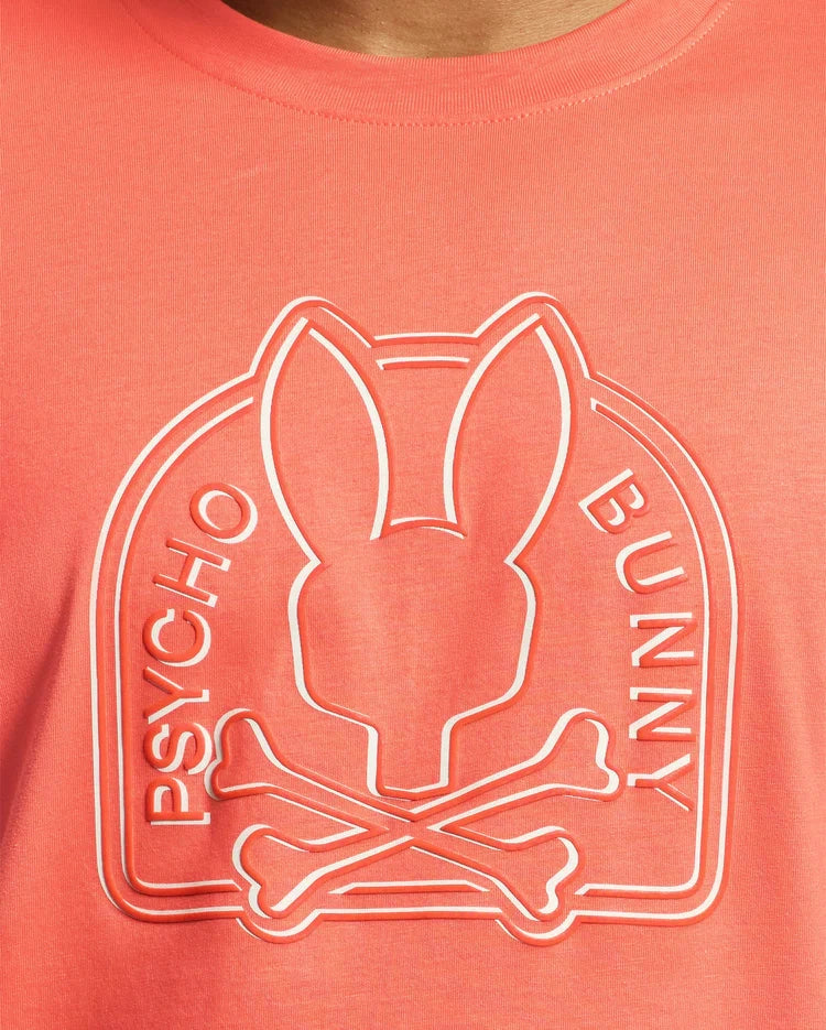 Psycho Bunny Melbourne Graphic T-Shirt – Coral Red