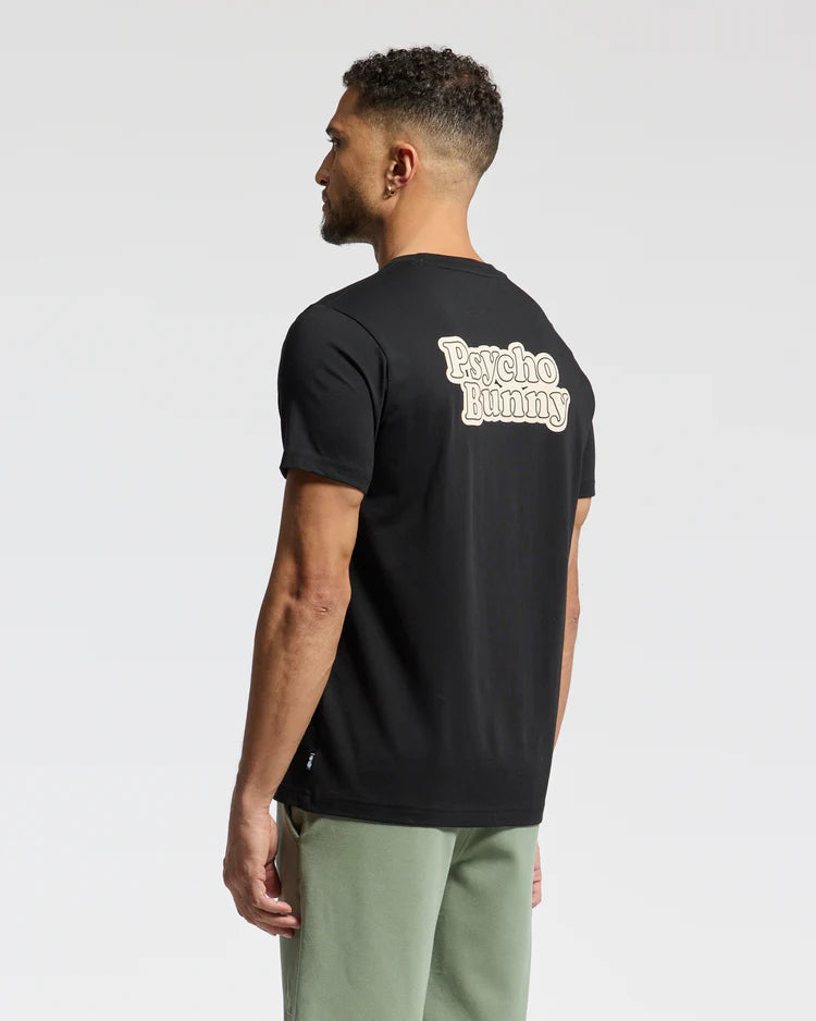 Psycho Bunny Men's Elliot Front Back Graphic Tee - Black