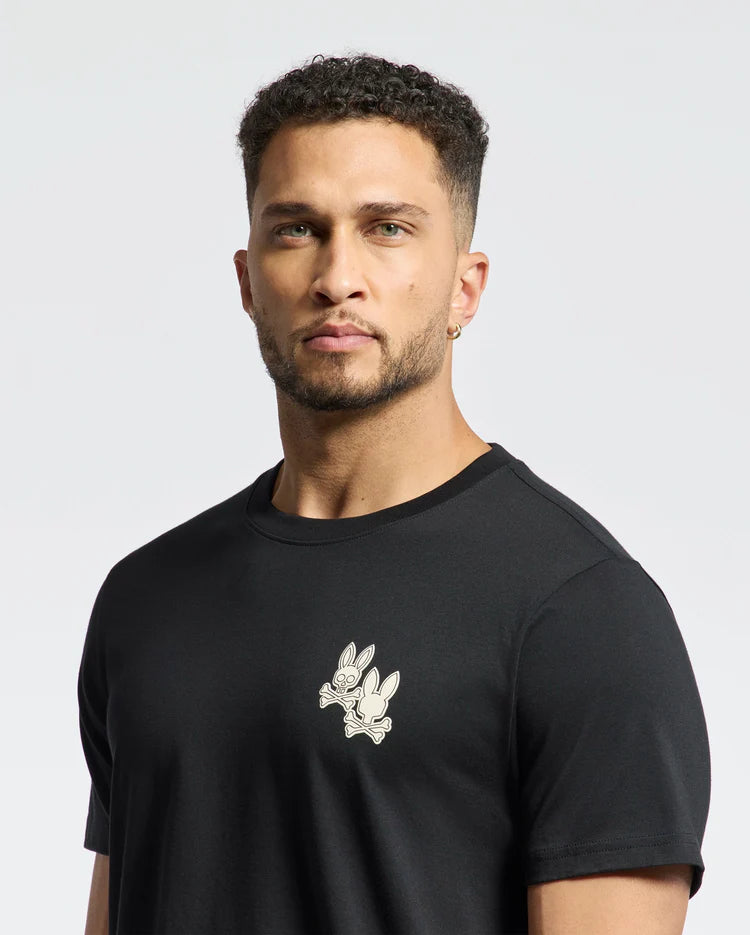 Psycho Bunny Men's Elliot Front Back Graphic Tee - Black