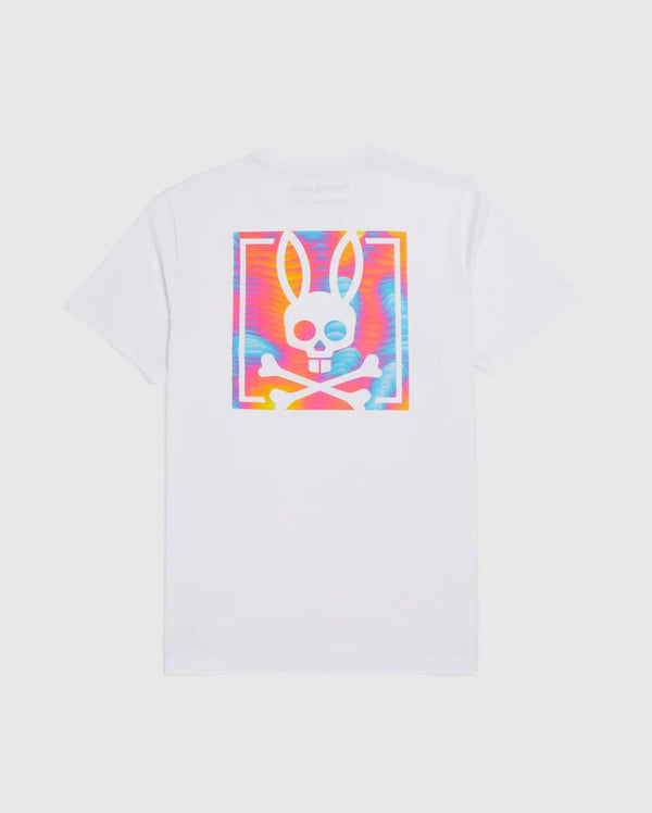 psycho bunny (Men's white montgomery back graphic t-shirt)