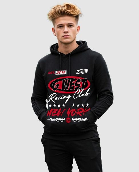 G west Men's Racing Club Hoodie Black /Red