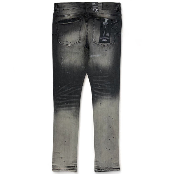 Focus Denim (Grey/ black drip stitch jean)