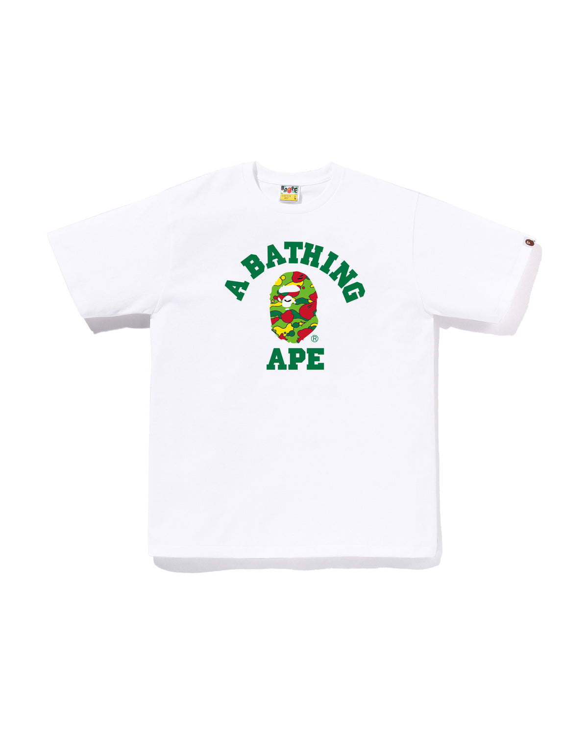Bape STA Camo College Tee White X Green