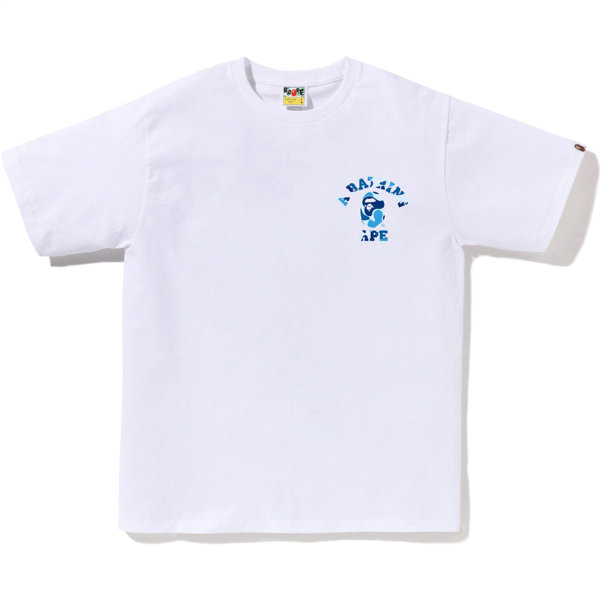Bape Men’s Abc Camo College Ats Tee White X Blue