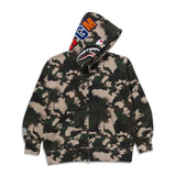 Bape Map Camo Shark Relaxed fit full zip hoodie Green