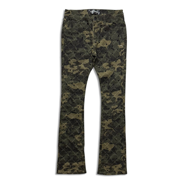Vicious Denim Embellished Stack Jeans –  Premium Camouflage