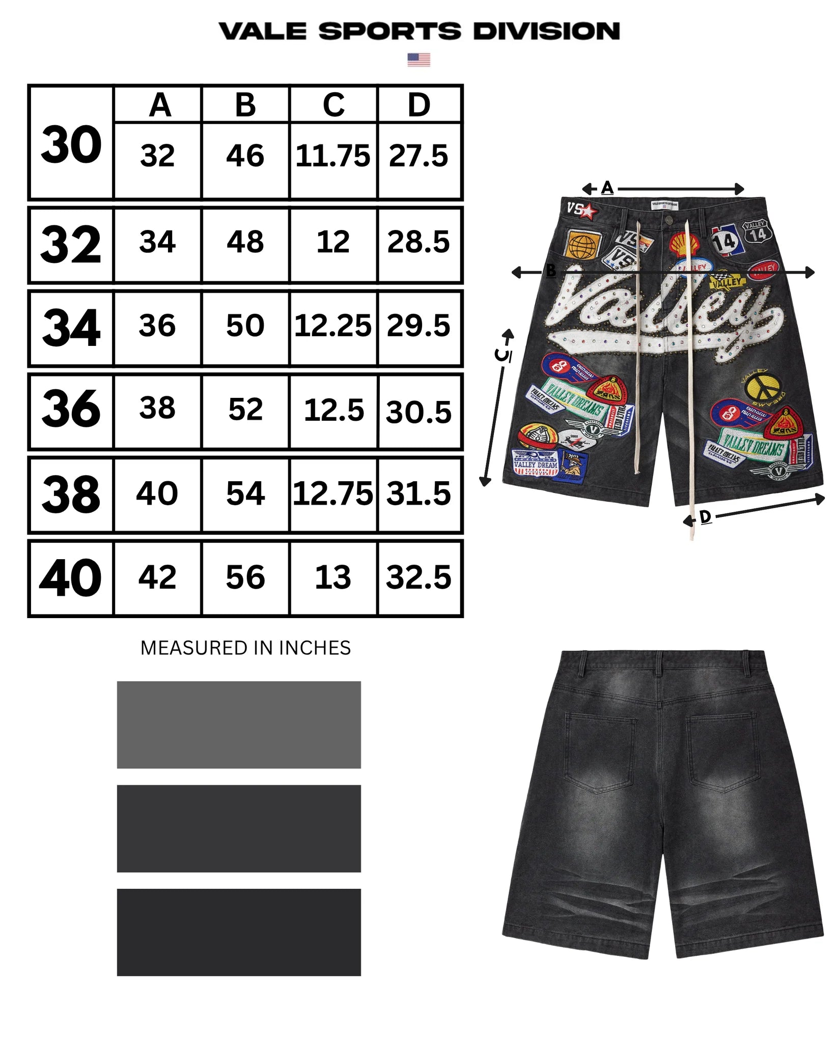 Vale Forever 1980s Jorts Black