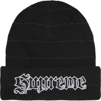Supreme Metallic Stripe Beanie Black