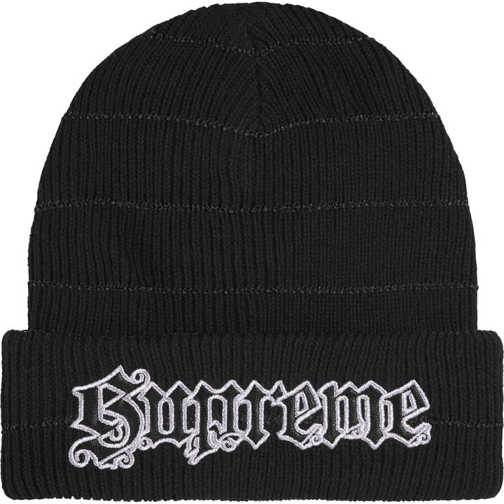 Supreme Metallic Stripe Beanie Black