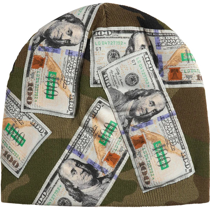 Supreme Money Beanie Woodland Camo Green