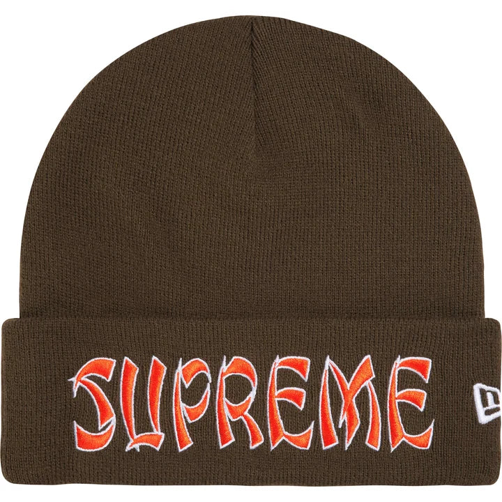 Supreme / New Era Action Beanie Brown