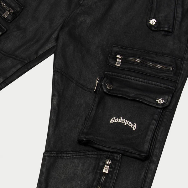 Godspeed wax flare premium cargo pant black