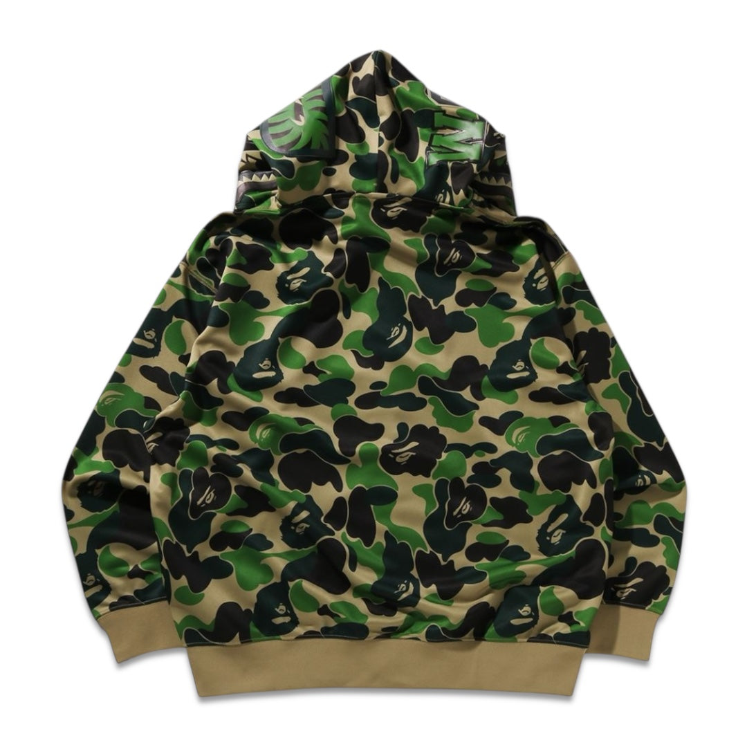 Bape ABC Camo Polyester Relaxed Fit Shark Full Zip Hoodie Green