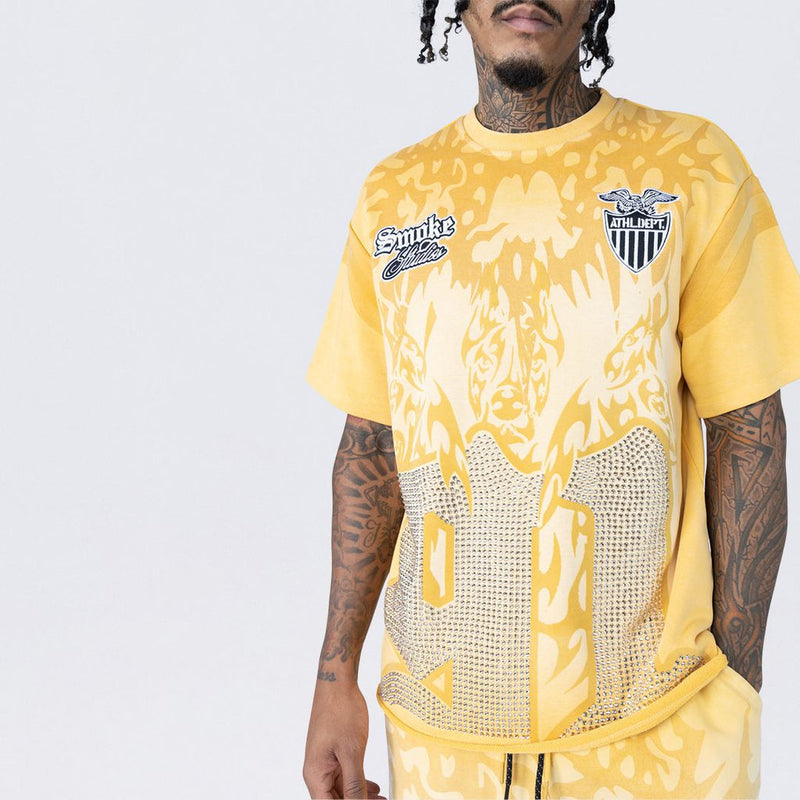 Smoke Rise Men’s Dystopia Graphic Tee Ochre Yellow