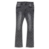 Vicious Denim Men's Stacked Embellished Jeans - Grey