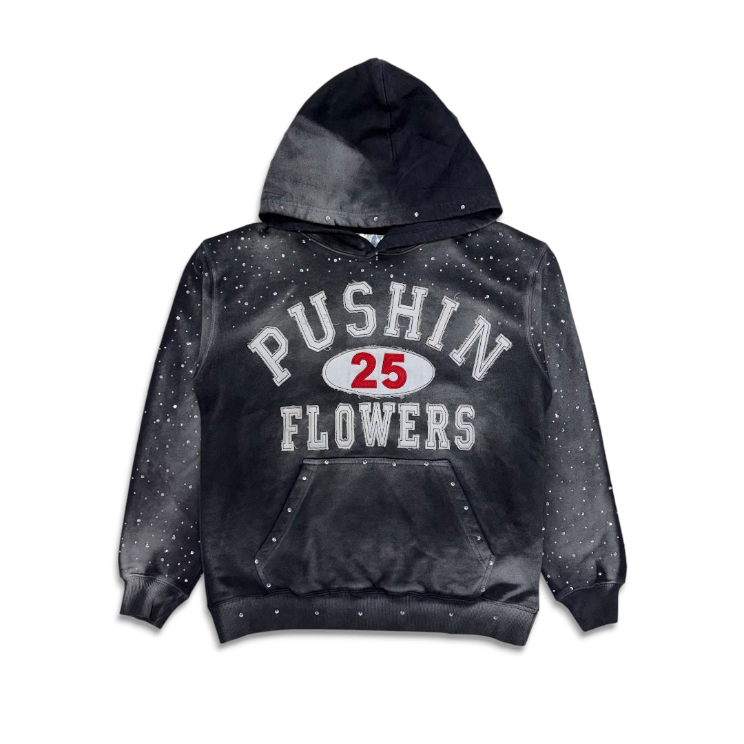 Pushin Flowers PF 25 Rhinestone Hoodie Black