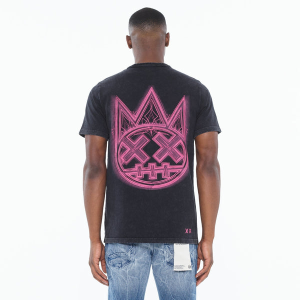 Cult Of Individuality Men's 'Steel Pinstripe Logo' Tee Black