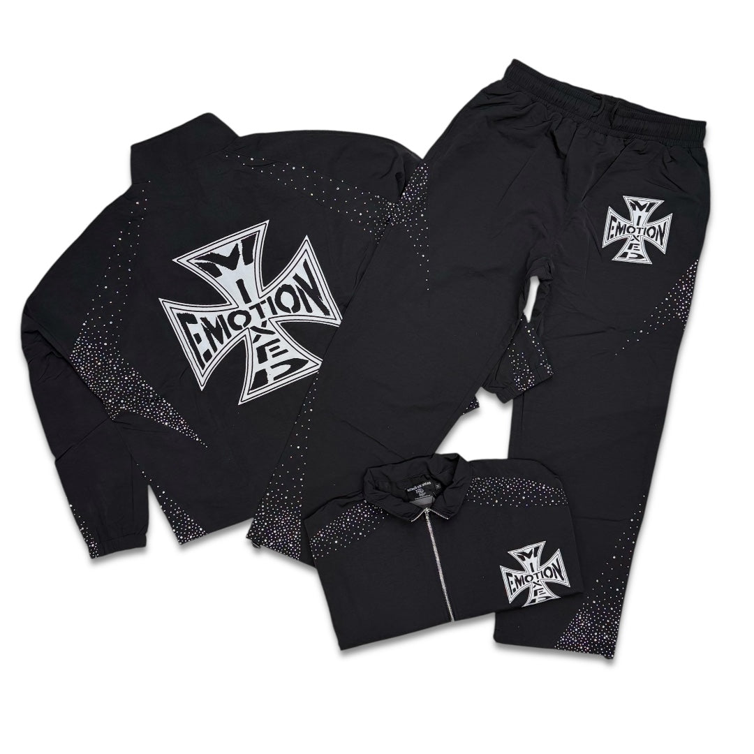 Mixed Emotion Nylon Classic Tracksuit Black