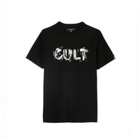 Cult of Individuality Heavyweight Crew Neck Tee "Plaster Logo" in Black