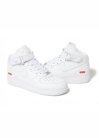 Nike Supreme x Air Force 1 Mid 'Box Logo - Triple White' 2024