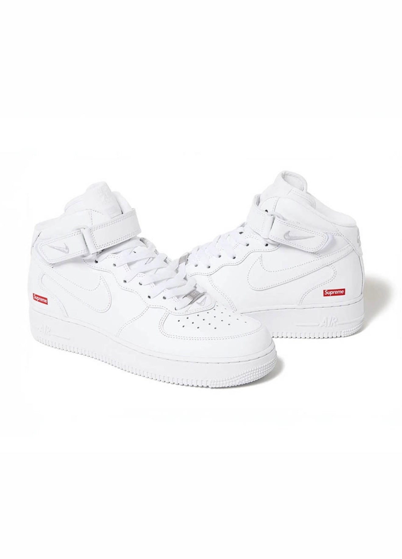 Nike Supreme x Air Force 1 Mid 'Box Logo - Triple White' 2024