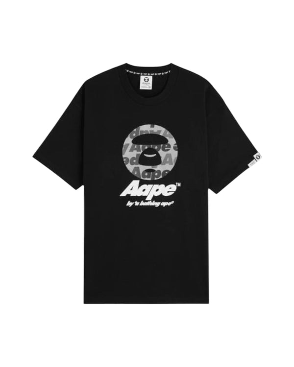 AAPE by A Bathing Ape Moonface Logo Tee – Black/Gray/White