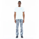 Cult of Individuality Heavyweight Crew Neck Tee "Stroke” in Powder Blue