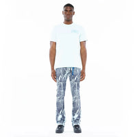 Cult of Individuality Heavyweight Crew Neck Tee "Stroke” in Powder Blue