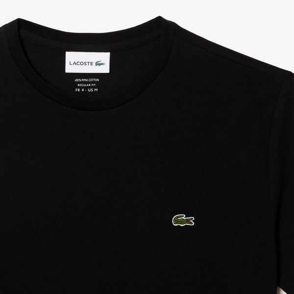 Lacoste (Men’s Black Monochrome Cotton Pima Jersey Crewneck T-Shirt)
