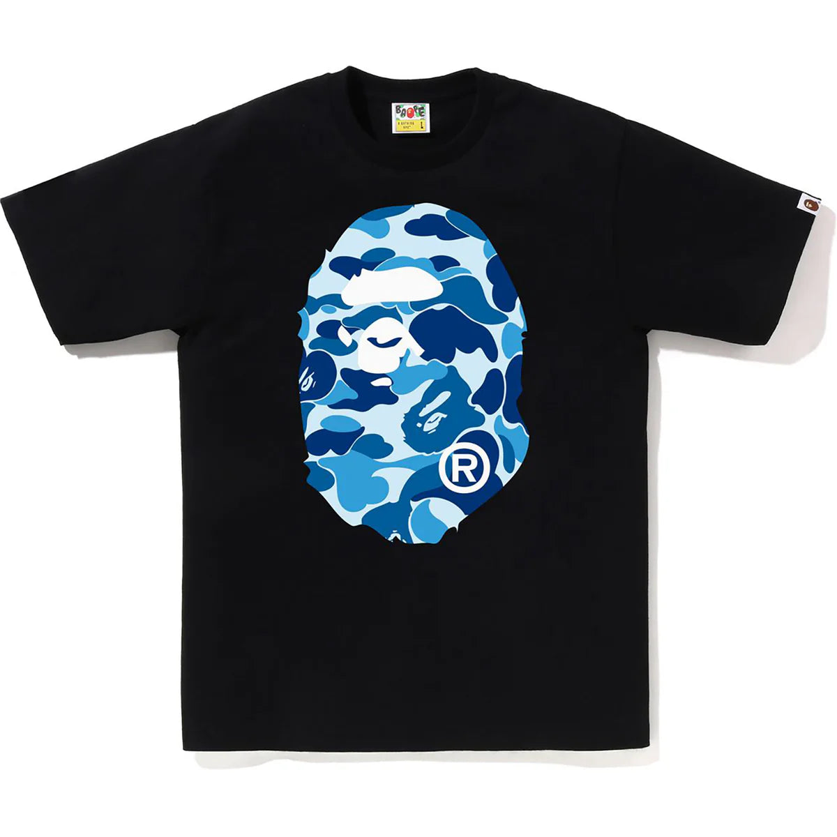 Bape Men’s ABC Camo Big Ape Head Tee Black x Blue