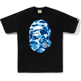 Bape Men’s ABC Camo Big Ape Head Tee Black x Blue