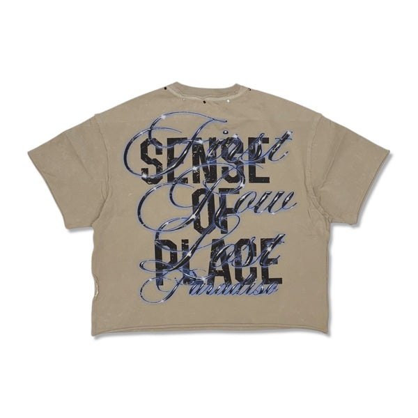 First Row Lost Paradise Cropped T-Shirt Tan